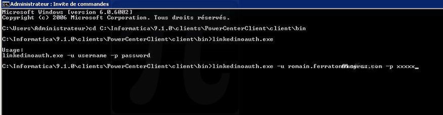 Ligne de commande pour générer une url de demande de token via l'API linkedIn