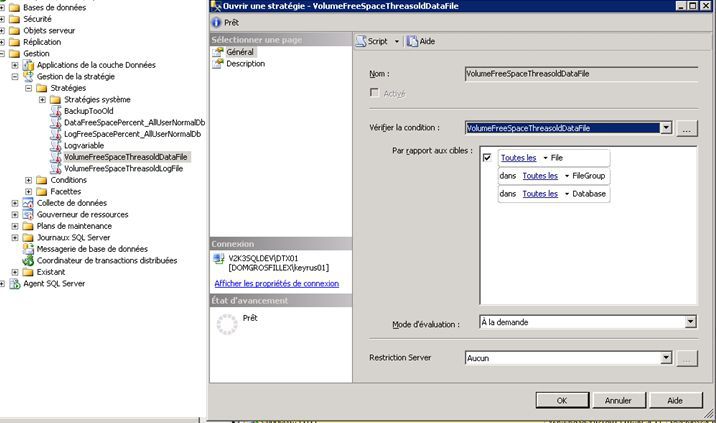 Une strategie de gestion dans SSMS