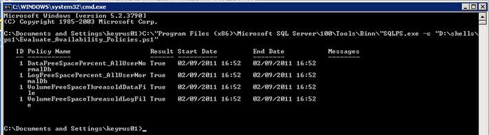 Evaluation des strategies via powershell pour SQL