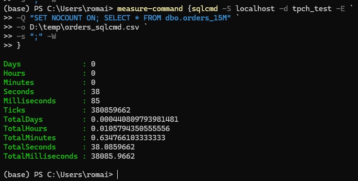 sqlcmd csv export
